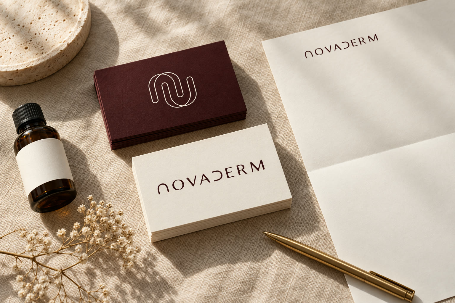 Visitekaartjes en briefpapier van NovaDerm Group